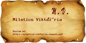 Miletics Viktória névjegykártya